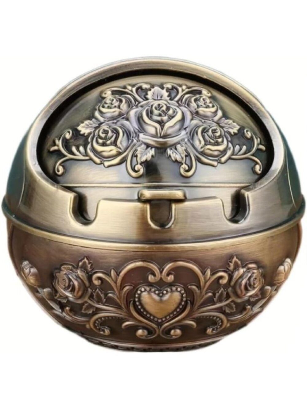 Vintage Smokeless Ashtray with Lid | Windproof Metal Cigar Holder | Portable
